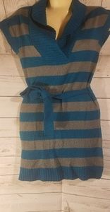 Red Paint Striped Long Sweater